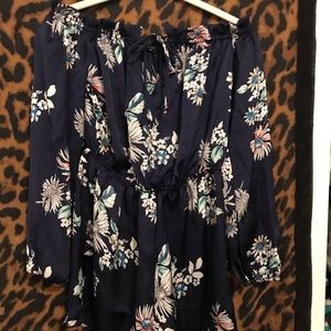 Off shoulder long sleeve romper